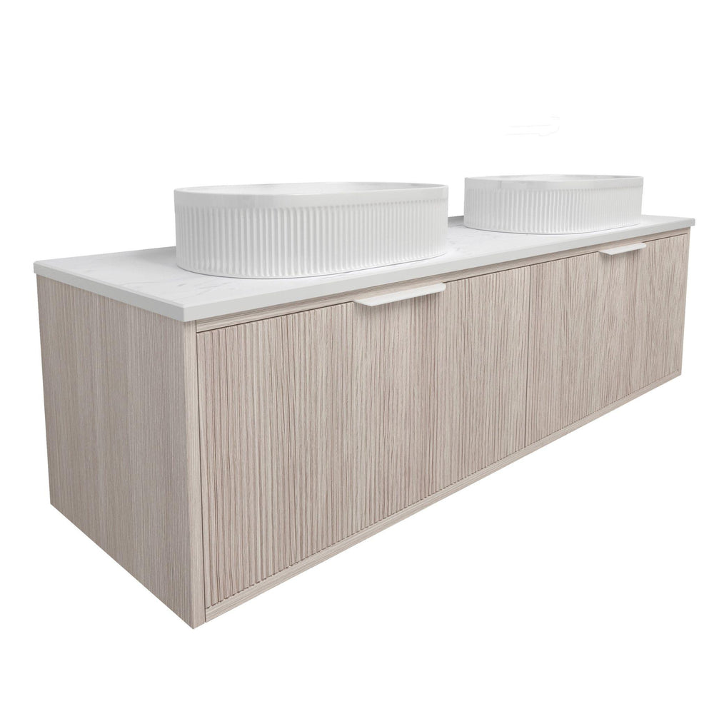 LUKKA KLIFF COASTAL OAK 1500MM DOUBLE BOWL WALL HUNG VANITY