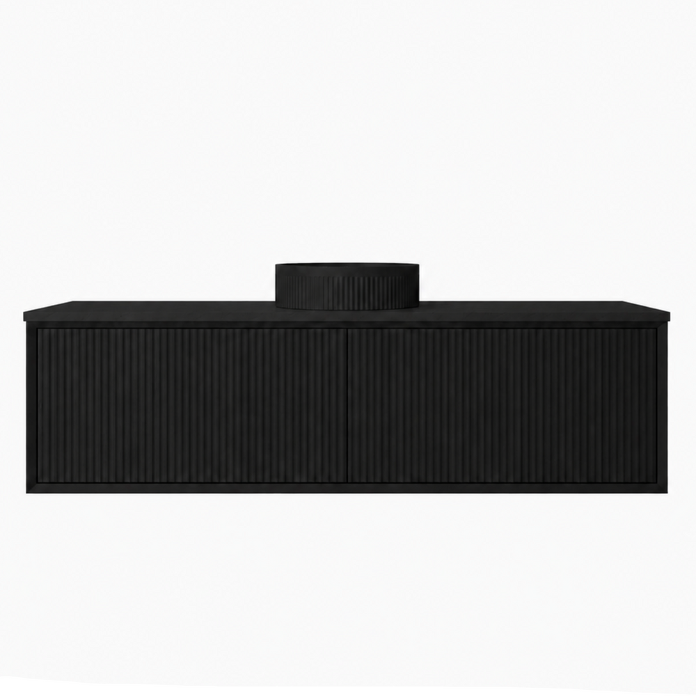 LUKKA KLIFF MODERN MATTE BLACK 1500MM SINGLE BOWL WALL HUNG VANITY