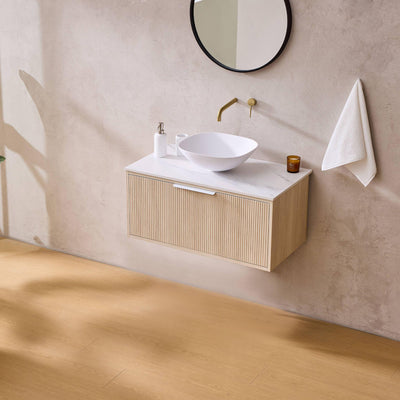 LUKKA KLIFF COASTAL OAK 600MM SINGLE BOWL WALL HUNG VANITY