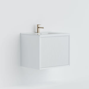 LUKKA KLIFF MODERN MATTE WHITE 600MM SINGLE BOWL WALL HUNG VANITY