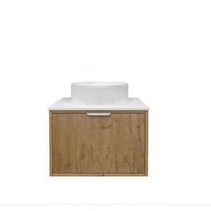 LUKKA KLIFF PRIME OAK 600MM SINGLE BOWL WALL HUNG VANITY