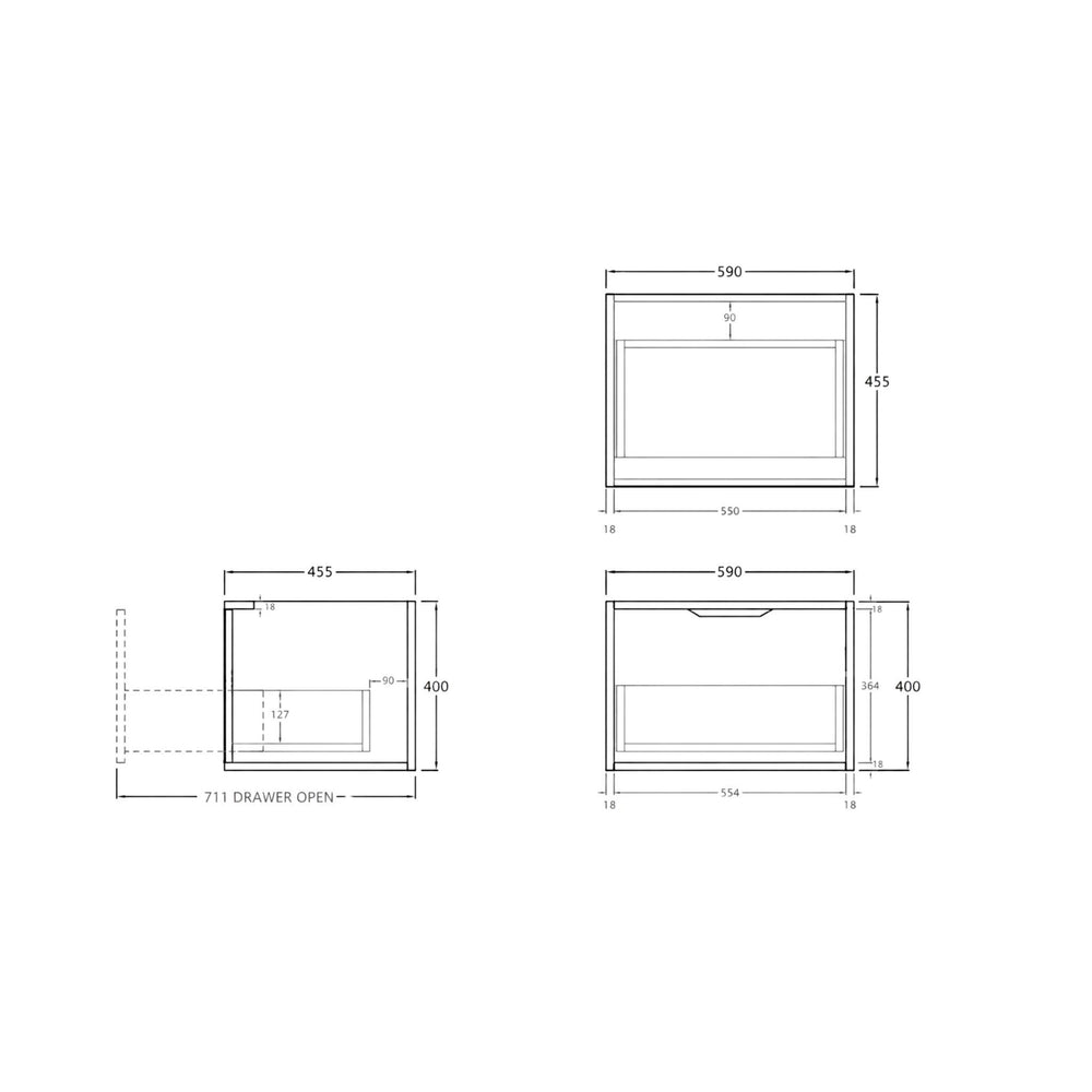 LUKKA KLIFF PRIME OAK 600MM SINGLE BOWL WALL HUNG VANITY