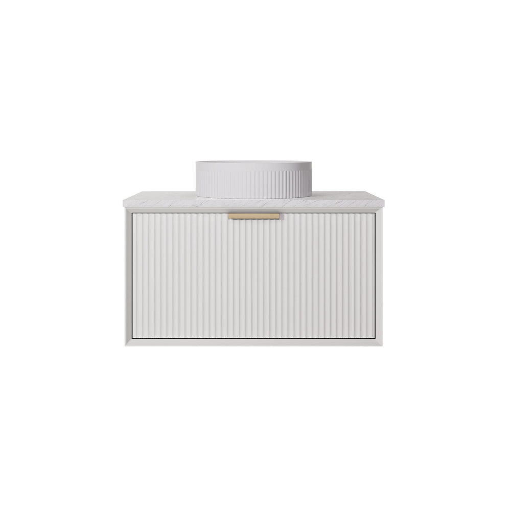 LUKKA KLIFF MODERN MATTE WHITE 750MM SINGLE BOWL WALL HUNG VANITY