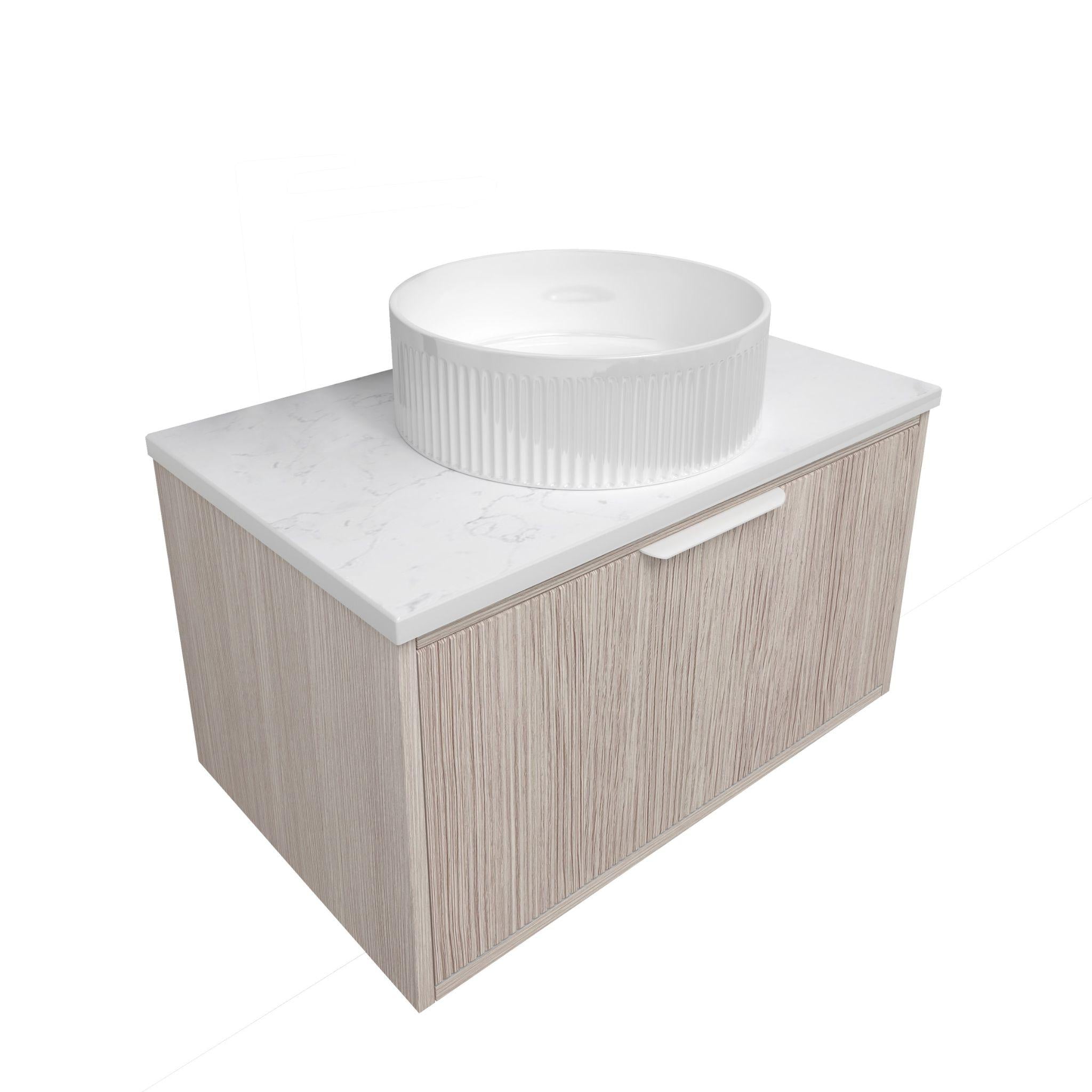 LUKKA KLIFF COASTAL OAK 750MM SINGLE BOWL WALL HUNG VANITY