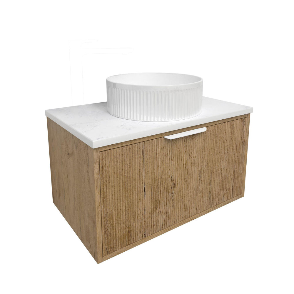 LUKKA KLIFF PRIME OAK 750MM SINGLE BOWL WALL HUNG VANITY