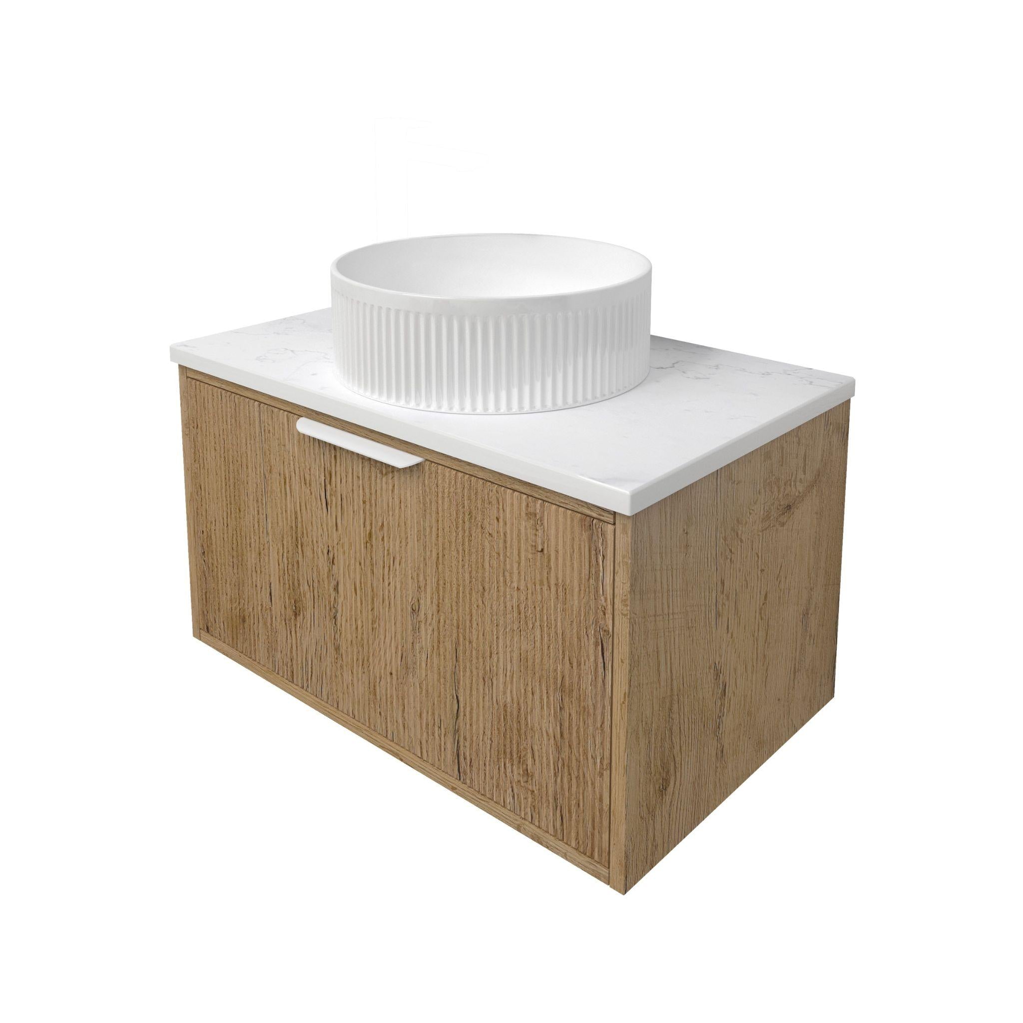LUKKA KLIFF PRIME OAK 750MM SINGLE BOWL WALL HUNG VANITY