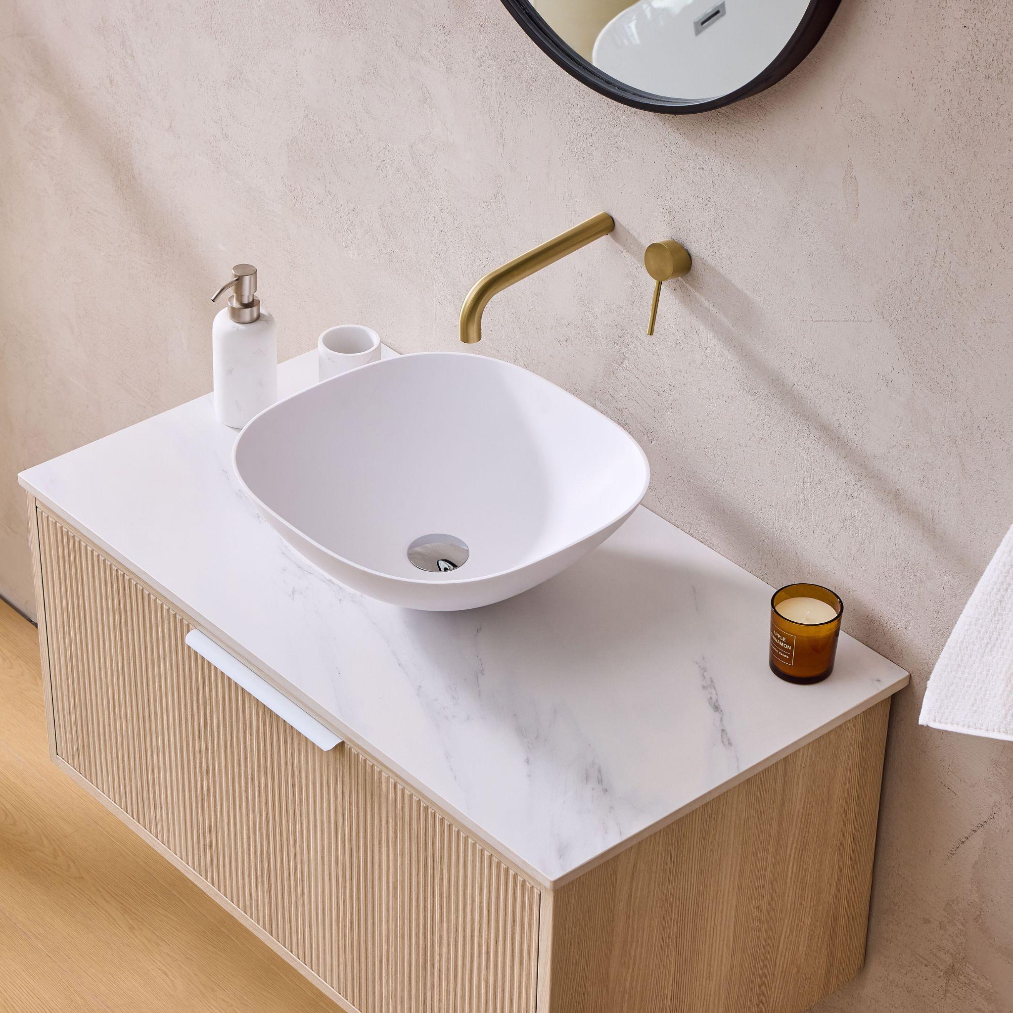 LUKKA KLIFF COASTAL OAK 900MM SINGLE BOWL WALL HUNG VANITY