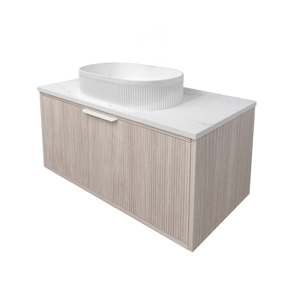 LUKKA KLIFF COASTAL OAK 900MM SINGLE BOWL WALL HUNG VANITY