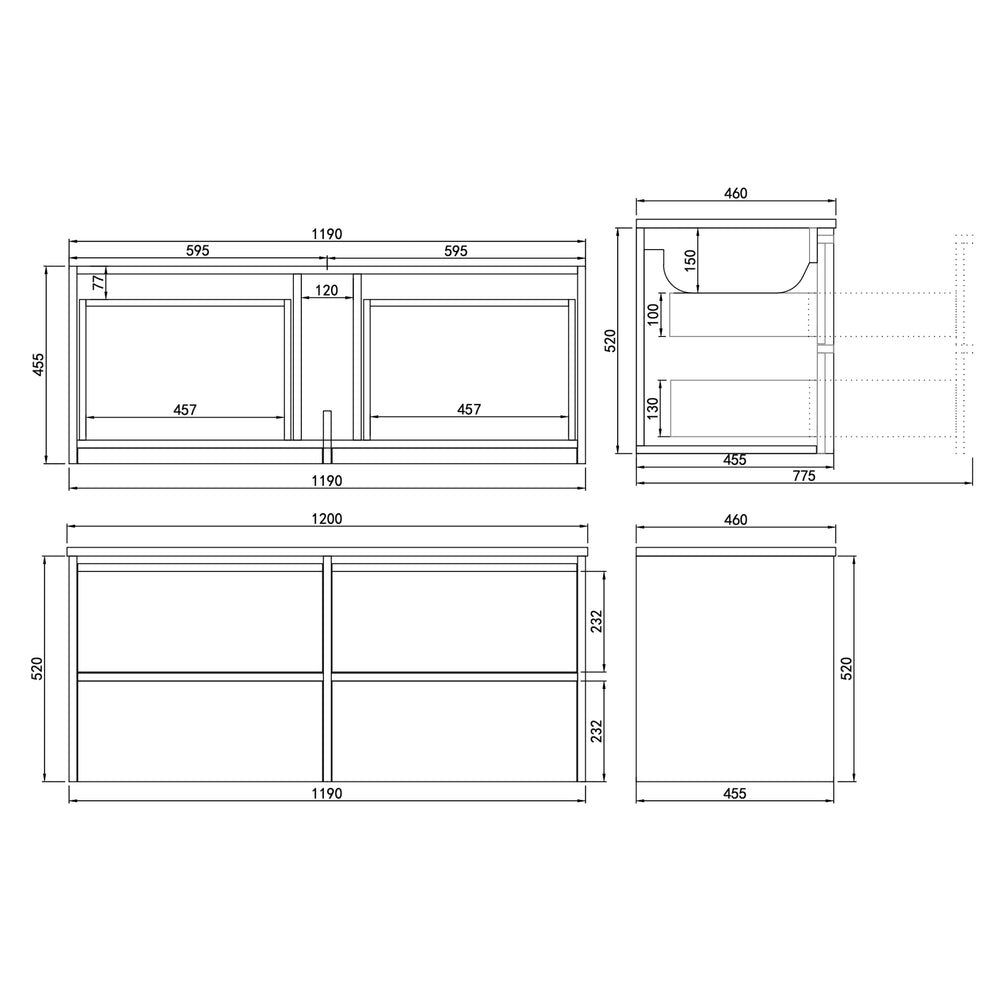 LUKKA RIDGEWOOD MODERN SANDY OAK 1200MM SINGLE BOWL WALL HUNG VANITY
