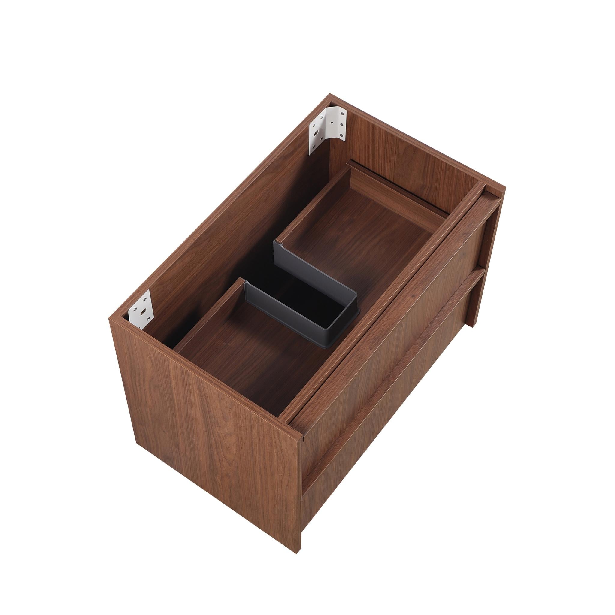 LUKKA RIDGEWOOD MODERN MOCHA OAK 750MM SINGLE BOWL WALL HUNG VANITY
