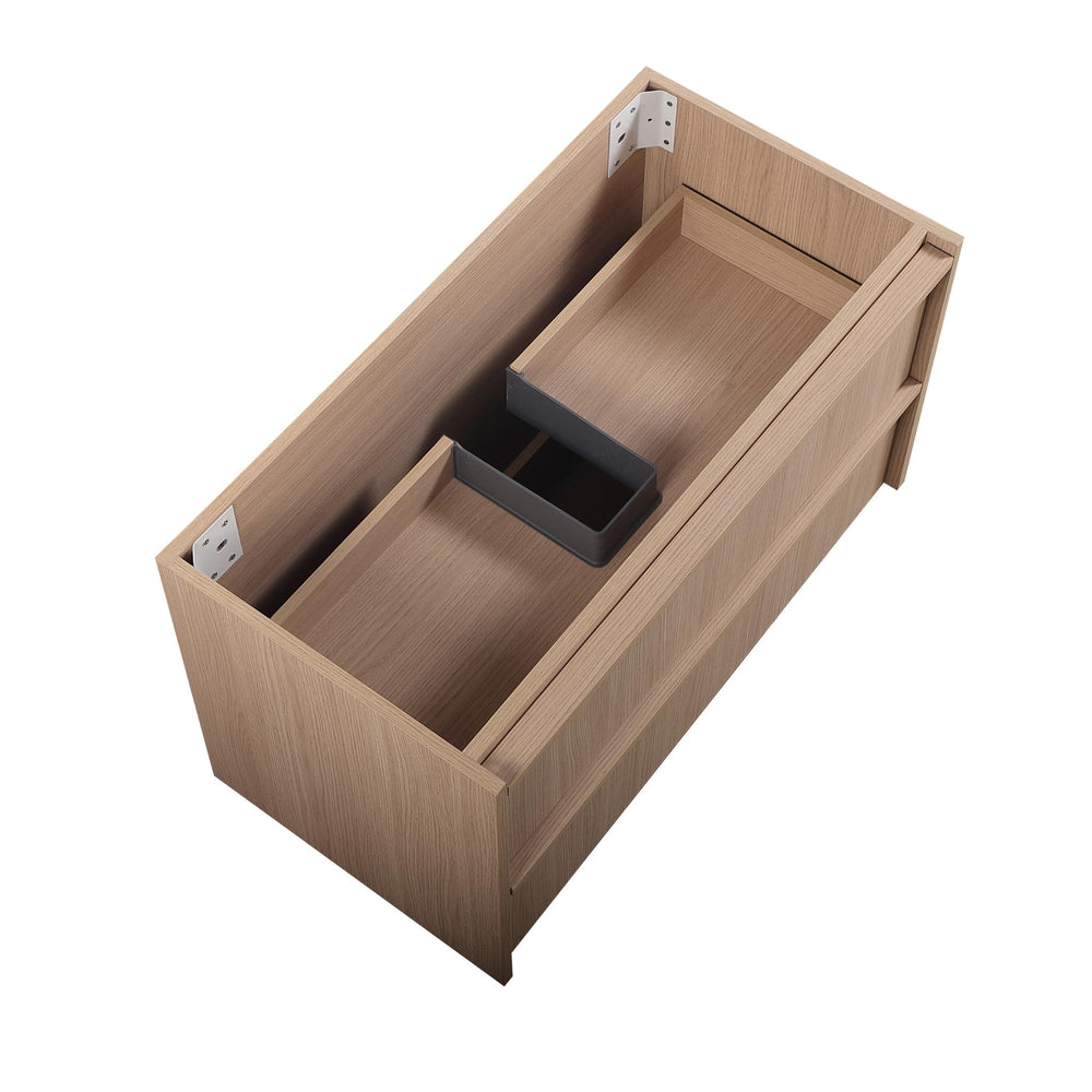 LUKKA RIDGEWOOD MODERN SANDY OAK 900MM SINGLE BOWL WALL HUNG VANITY