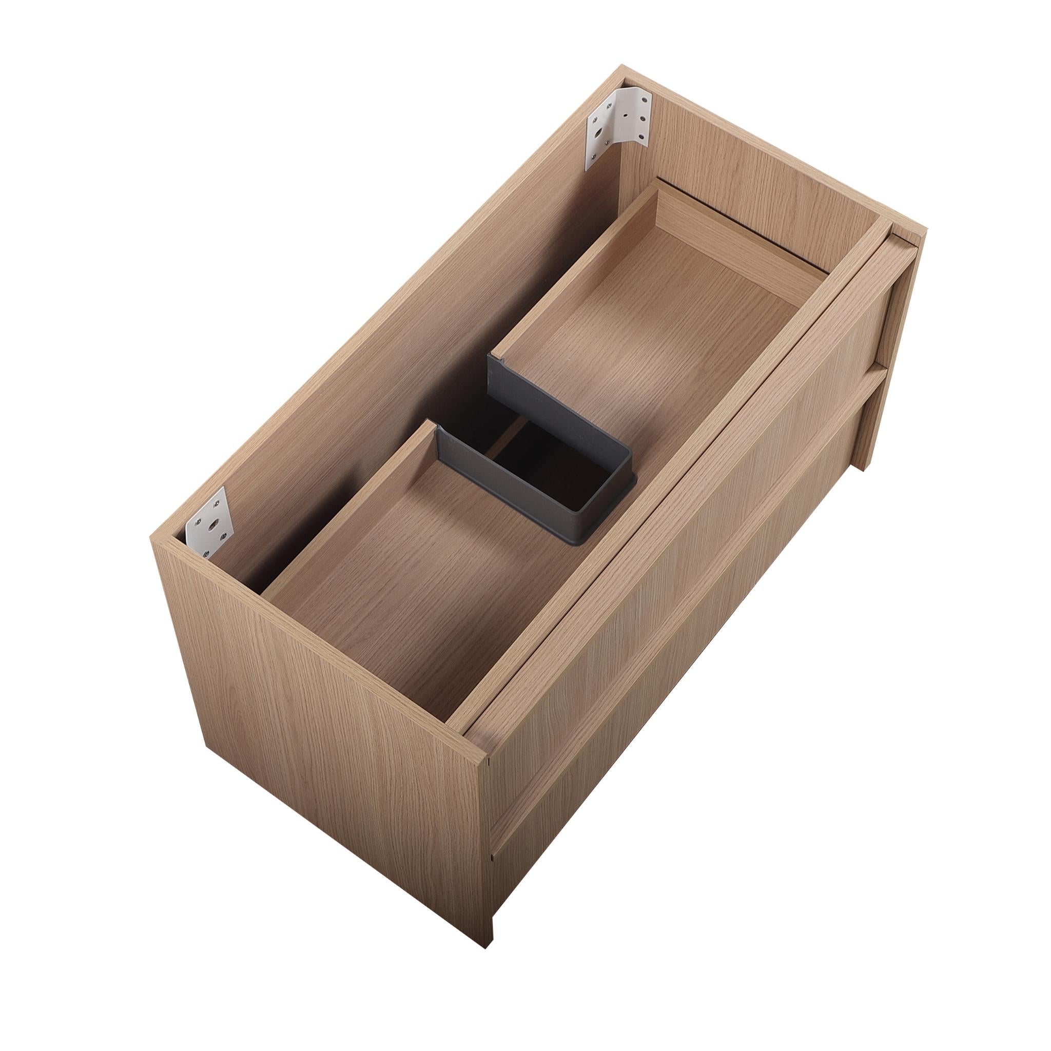 LUKKA RIDGEWOOD MODERN SANDY OAK 900MM SINGLE BOWL WALL HUNG VANITY