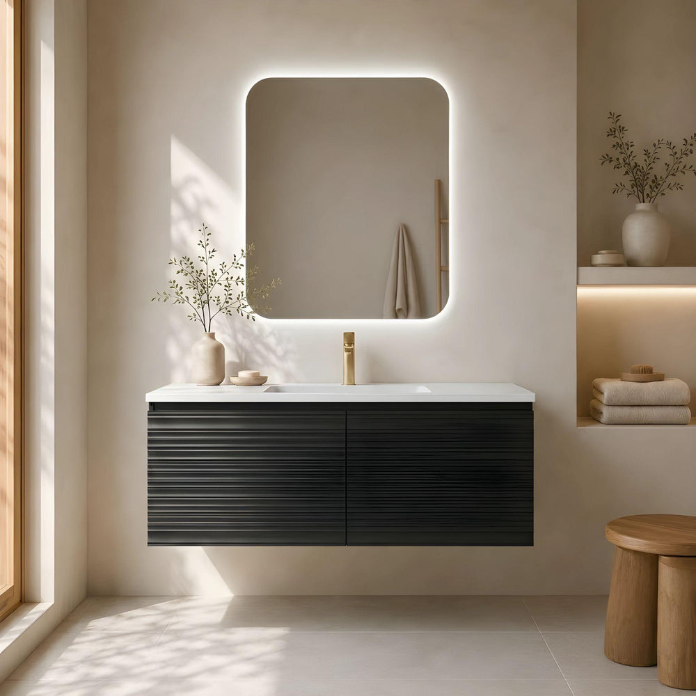 LUKKA SEDONA MATTE BLACK 1200MM SINGLE BOWL WALL HUNG VANITY