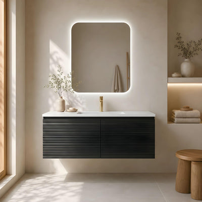 LUKKA SEDONA MATTE BLACK 1200MM SINGLE BOWL WALL HUNG VANITY