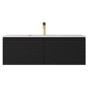 LUKKA SEDONA MATTE BLACK 1200MM SINGLE BOWL WALL HUNG VANITY