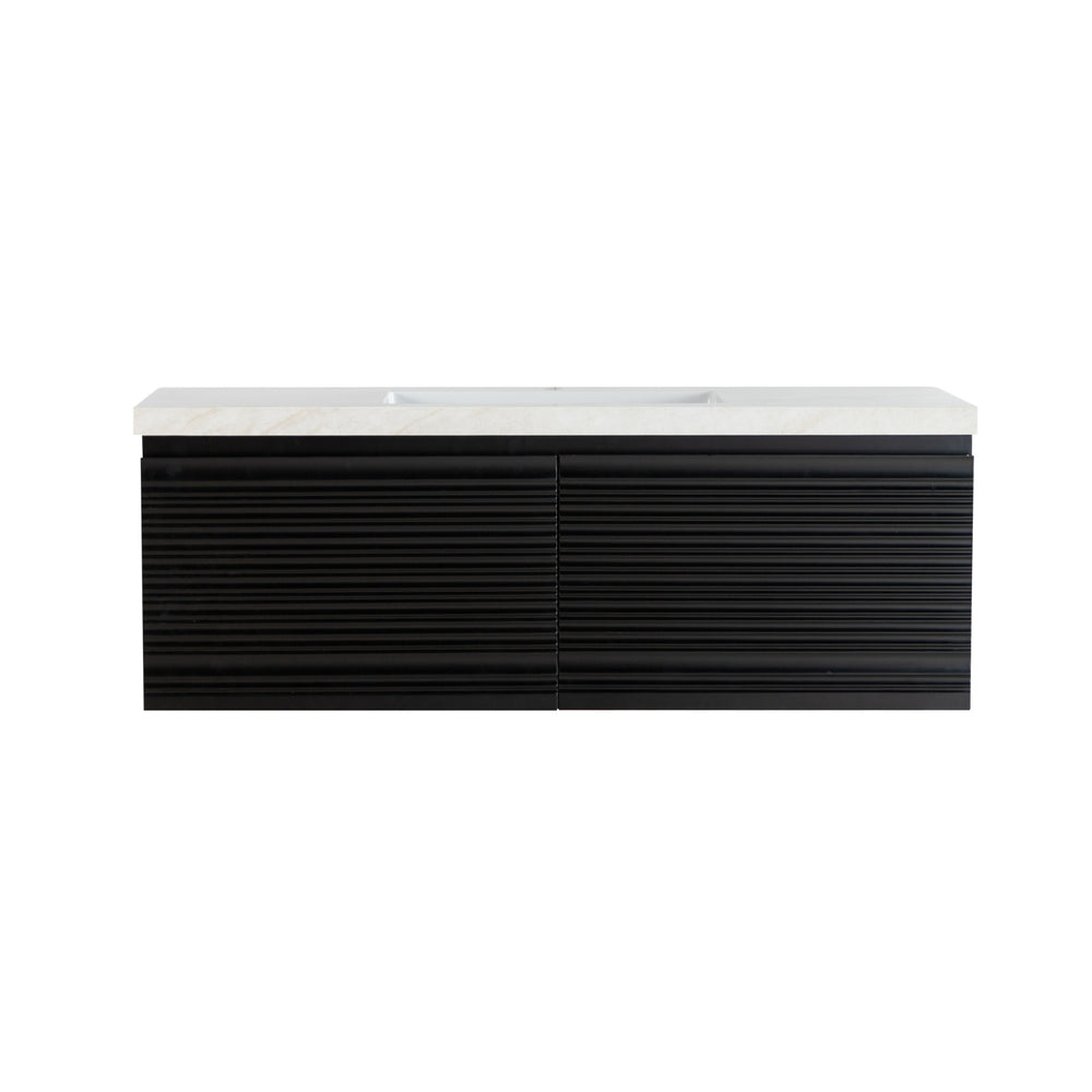 LUKKA SEDONA MATTE BLACK 1200MM SINGLE BOWL WALL HUNG VANITY