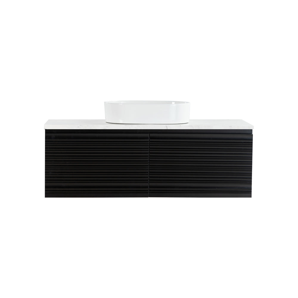 LUKKA SEDONA MATTE BLACK 1200MM SINGLE BOWL WALL HUNG VANITY