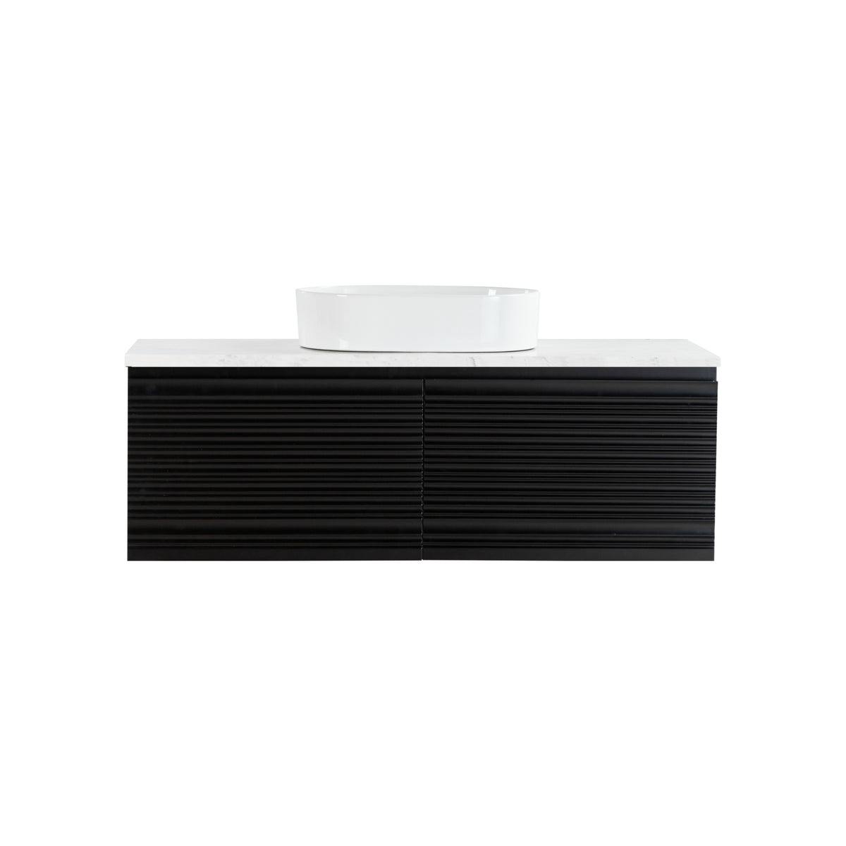 LUKKA SEDONA MATTE BLACK 1200MM SINGLE BOWL WALL HUNG VANITY