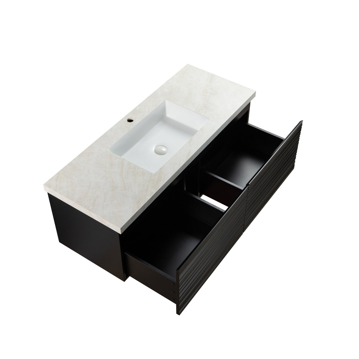 LUKKA SEDONA MATTE BLACK 1200MM SINGLE BOWL WALL HUNG VANITY