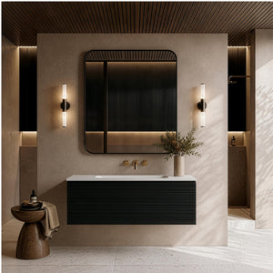 LUKKA SEDONA MATTE BLACK 1200MM SINGLE BOWL WALL HUNG VANITY