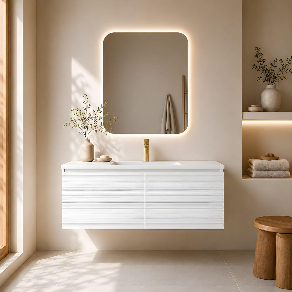 LUKKA SEDONA MATTE WHITE 1200MM SINGLE BOWL WALL HUNG VANITY