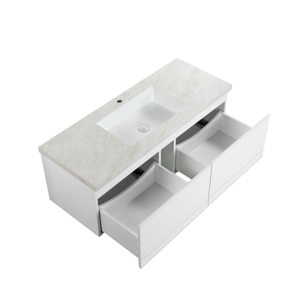 LUKKA SEDONA MATTE WHITE 1200MM SINGLE BOWL WALL HUNG VANITY