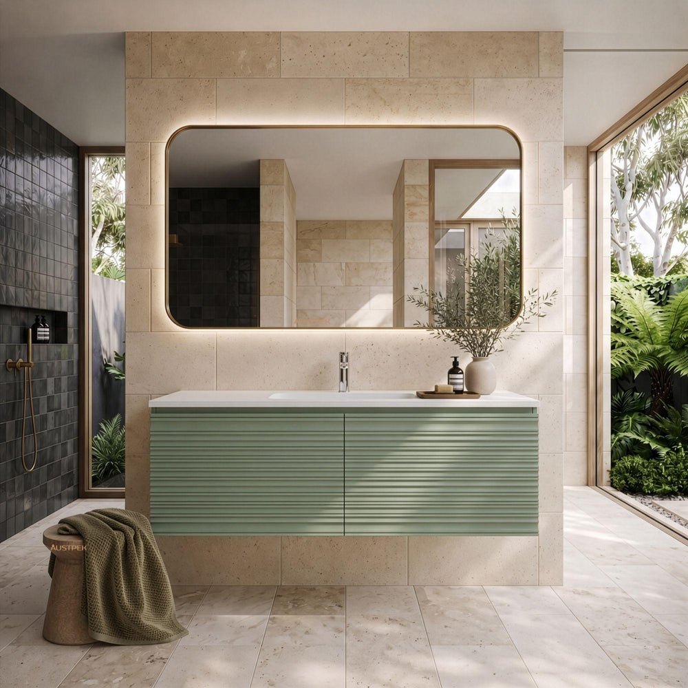 LUKKA SEDONA OLIVE GREEN 1200MM SINGLE BOWL WALL HUNG VANITY