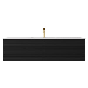 LUKKA SEDONA MATTE BLACK 1500MM SINGLE BOWL WALL HUNG VANITY