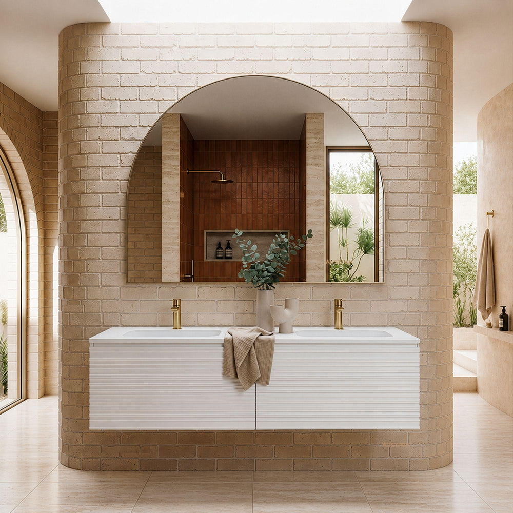 LUKKA SEDONA MATTE WHITE 1500MM DOUBLE BOWL WALL HUNG VANITY