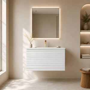 LUKKA SEDONA MATTE WHITE 600MM SINGLE BOWL WALL HUNG VANITY