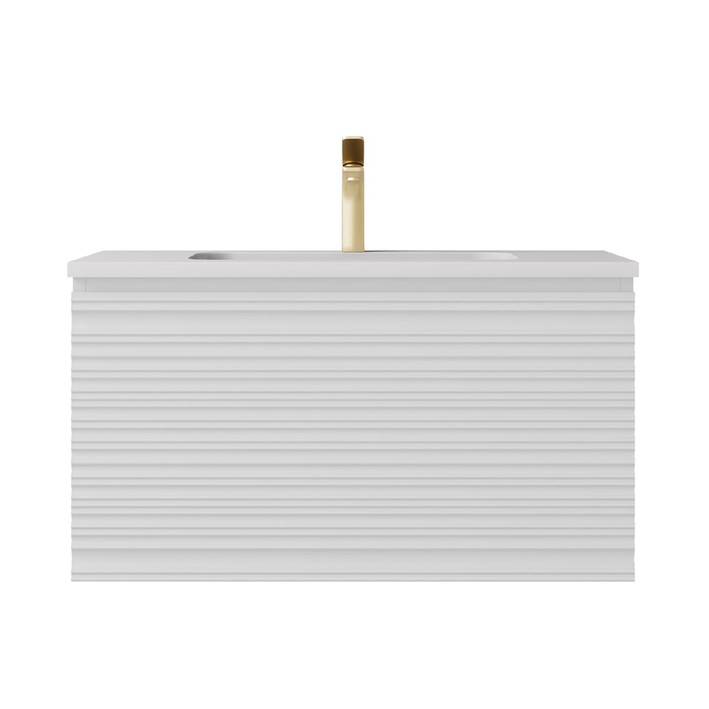 LUKKA SEDONA MATTE WHITE 600MM SINGLE BOWL WALL HUNG VANITY