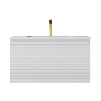 LUKKA SEDONA MATTE WHITE 900MM SINGLE BOWL WALL HUNG VANITY