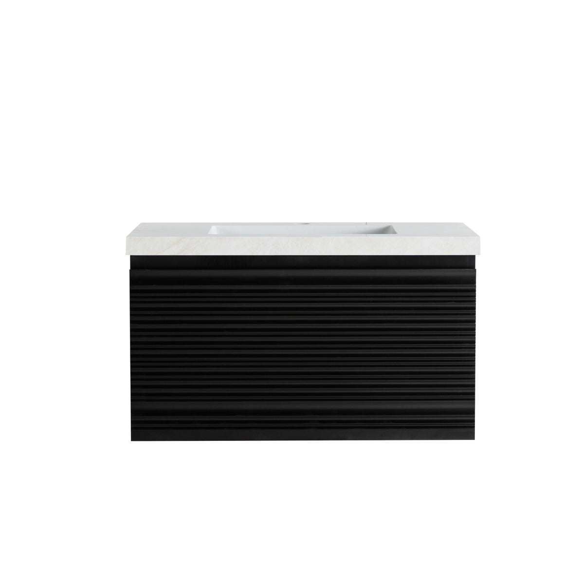 LUKKA SEDONA MATTE BLACK 750MM SINGLE BOWL WALL HUNG VANITY