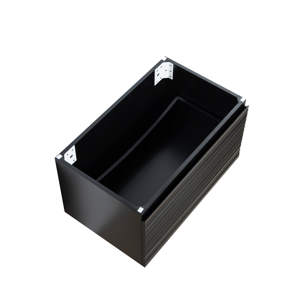 LUKKA SEDONA MATTE BLACK 750MM SINGLE BOWL WALL HUNG VANITY