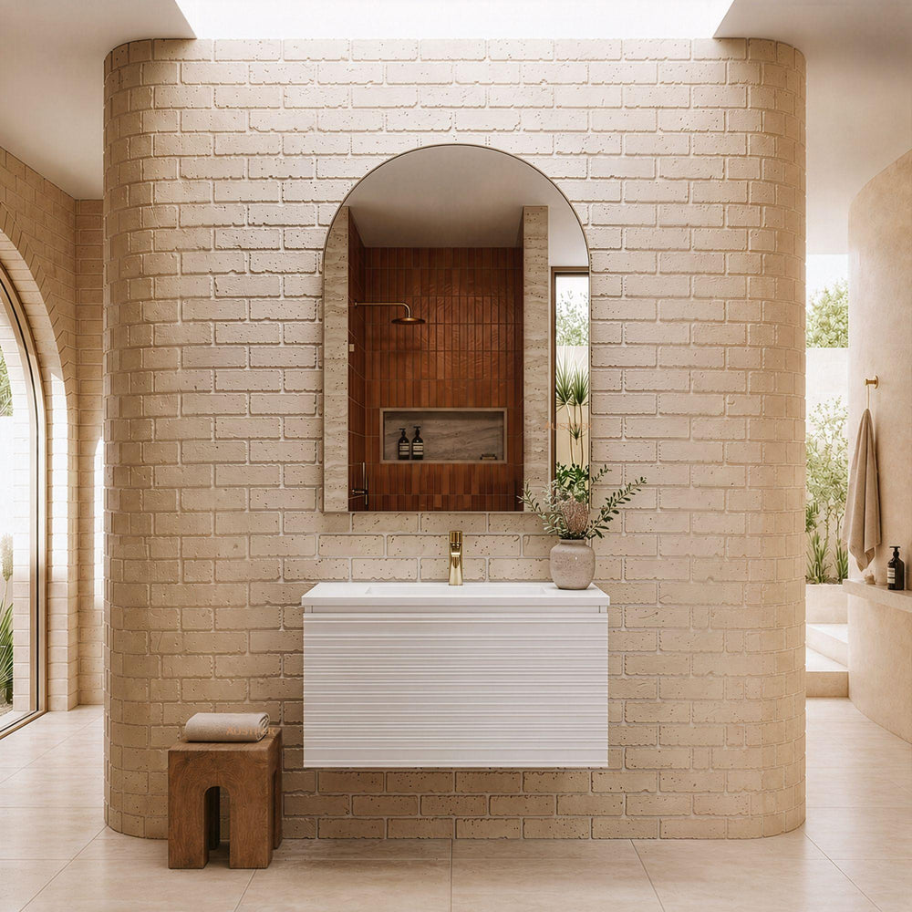 LUKKA SEDONA MATTE WHITE 750MM SINGLE BOWL WALL HUNG VANITY
