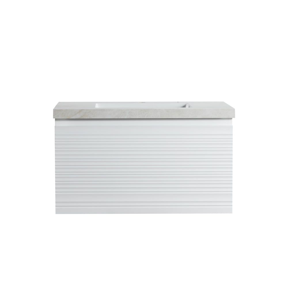 LUKKA SEDONA MATTE WHITE 750MM SINGLE BOWL WALL HUNG VANITY