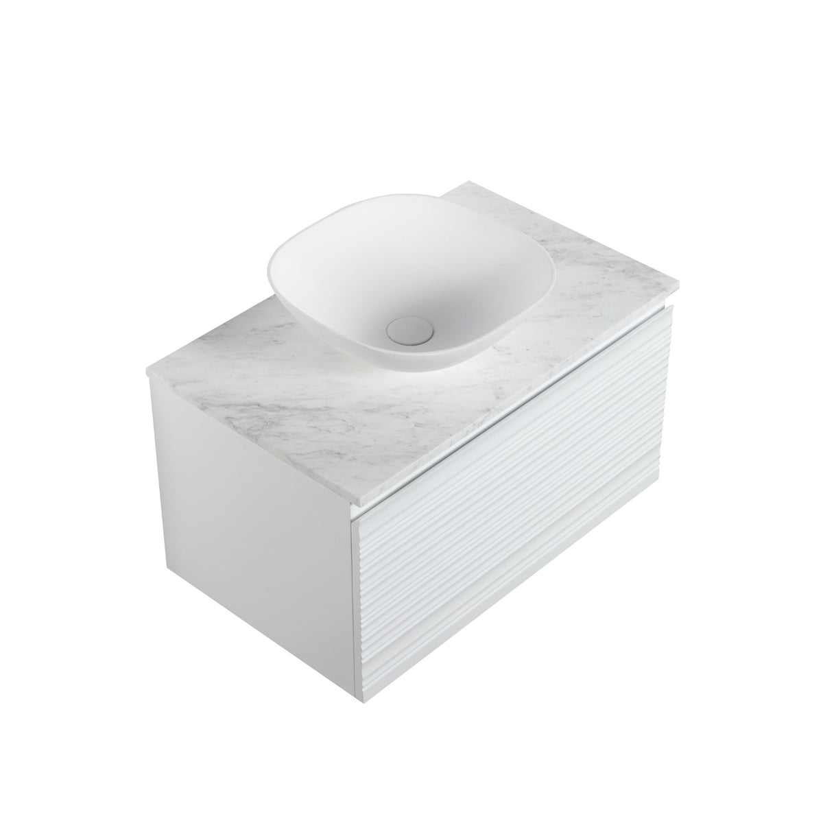 LUKKA SEDONA MATTE WHITE 750MM SINGLE BOWL WALL HUNG VANITY