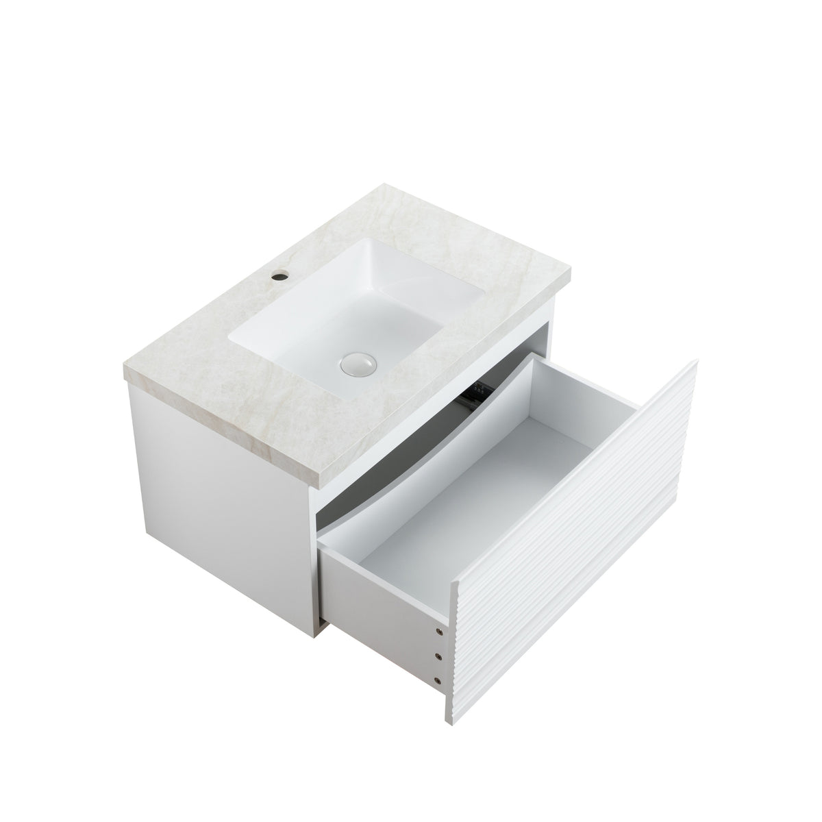 LUKKA SEDONA MATTE WHITE 750MM SINGLE BOWL WALL HUNG VANITY