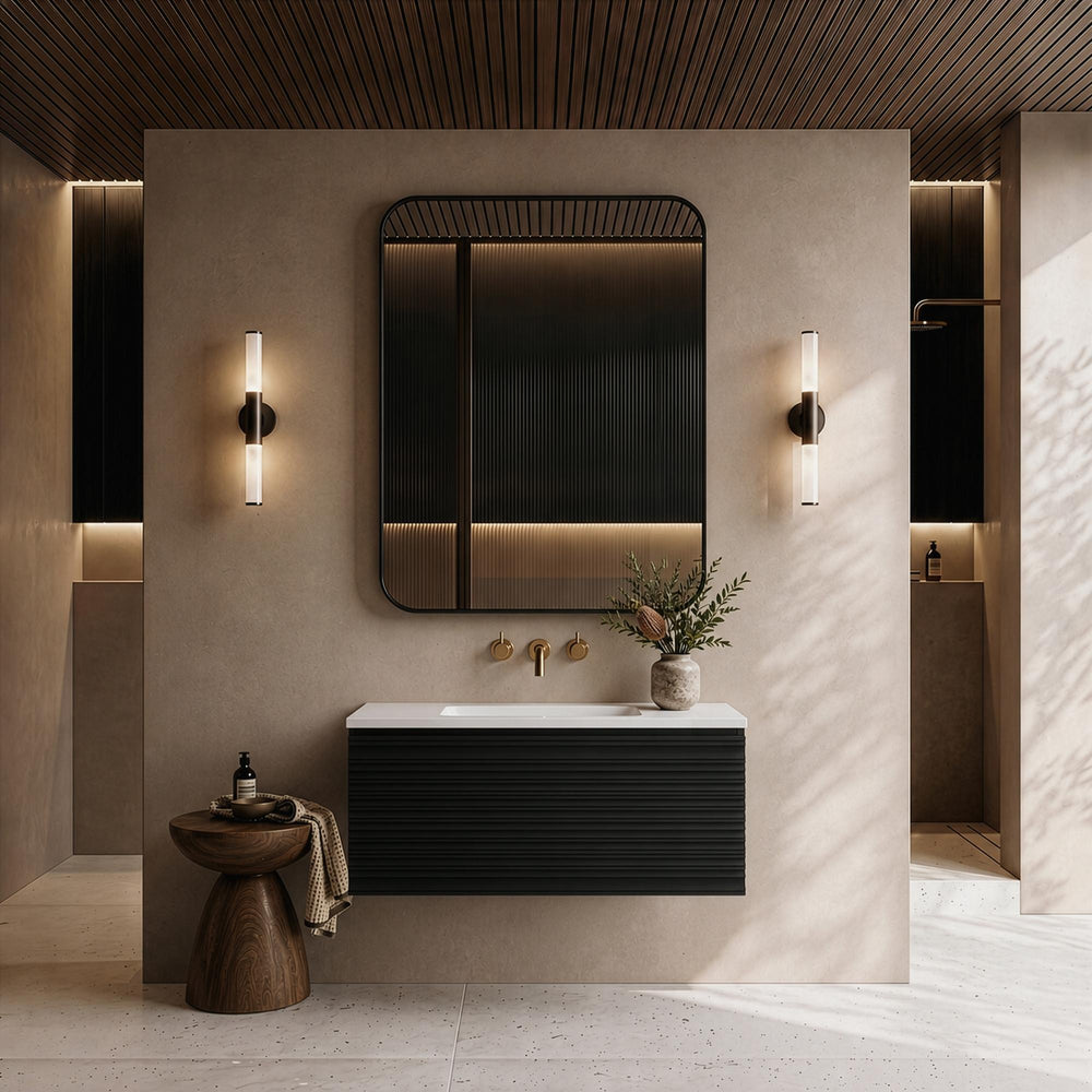 LUKKA SEDONA MATTE BLACK 900MM SINGLE BOWL WALL HUNG VANITY