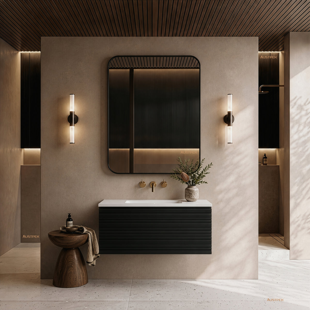 LUKKA SEDONA MATTE BLACK 900MM SINGLE BOWL WALL HUNG VANITY