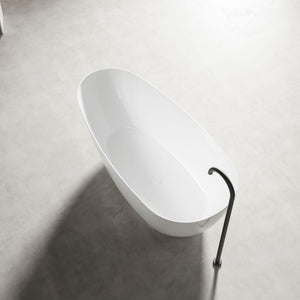 LUKKA NOVA SLIM FREESTANDING BATHTUB OVERFLOW GLOSS WHITE 1690MM
