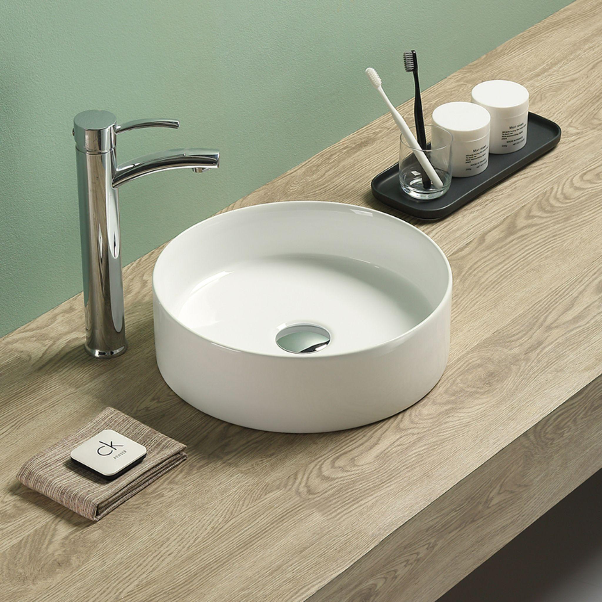LUKKA OLLEY ABOVE COUNTER BASIN GLOSS WHITE 300MM