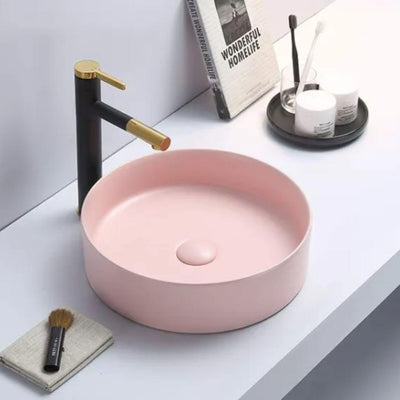 LUKKA OLLEY ABOVE COUNTER BASIN MATTE PINK 395MM
