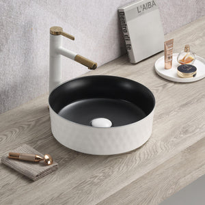 LUKKA OLLIA DIAMOND ABOVE COUNTER BASIN MATTE WHITE AND BLACK 360MM