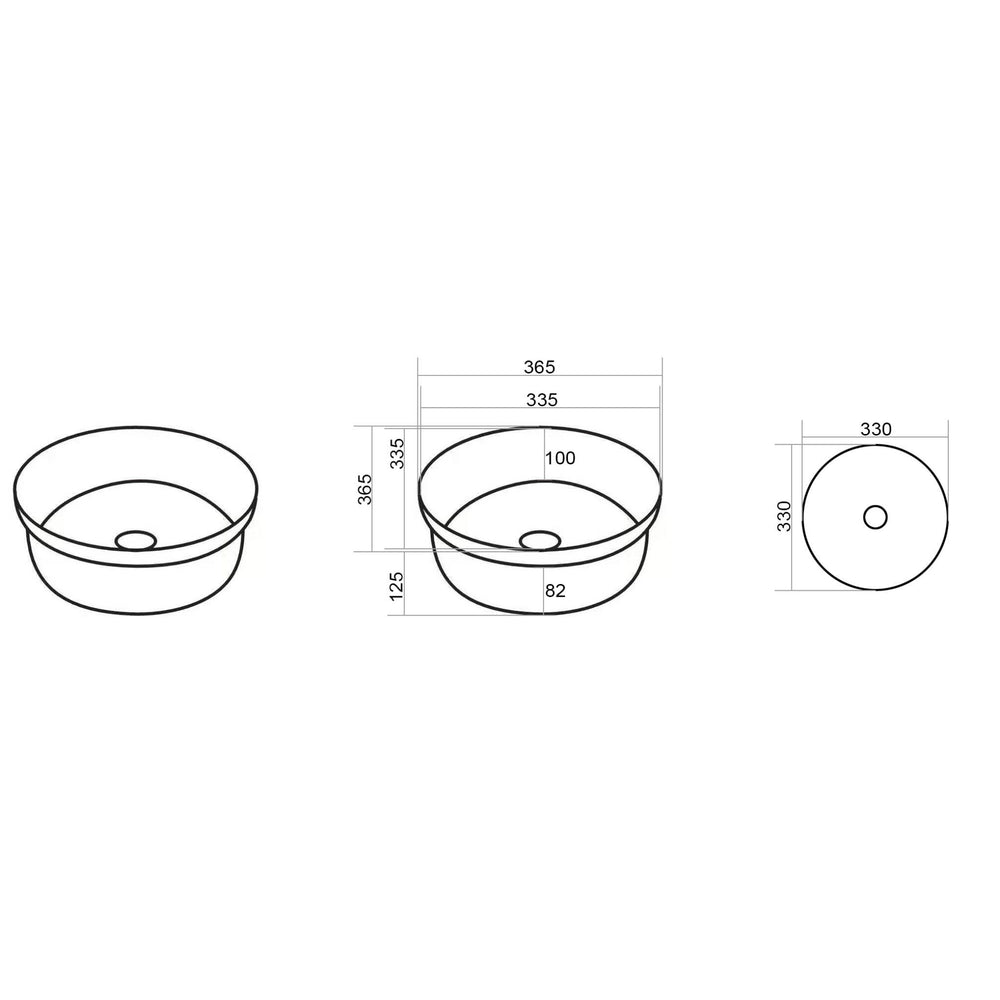 LUKKA OLLEY SEMI INSET BASIN GLOSS WHITE 365MM