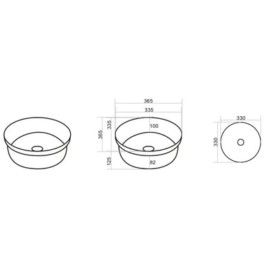 LUKKA OLLEY SEMI INSET BASIN GLOSS WHITE 365MM
