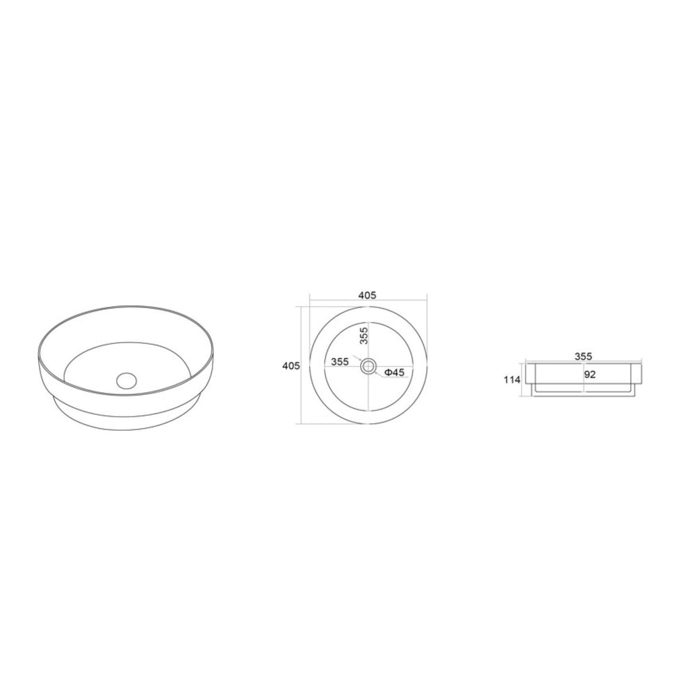 LUKKA OLLEY SEMI INSET BASIN GLOSS WHITE 405MM