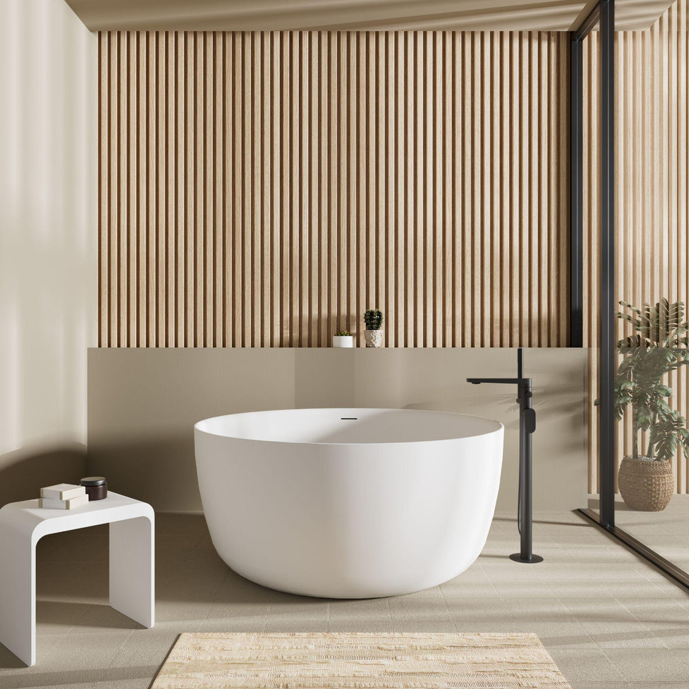 LUKKA OLLEY FREESTANDING BATHTUB OVERFLOW MATTE WHITE 1350MM