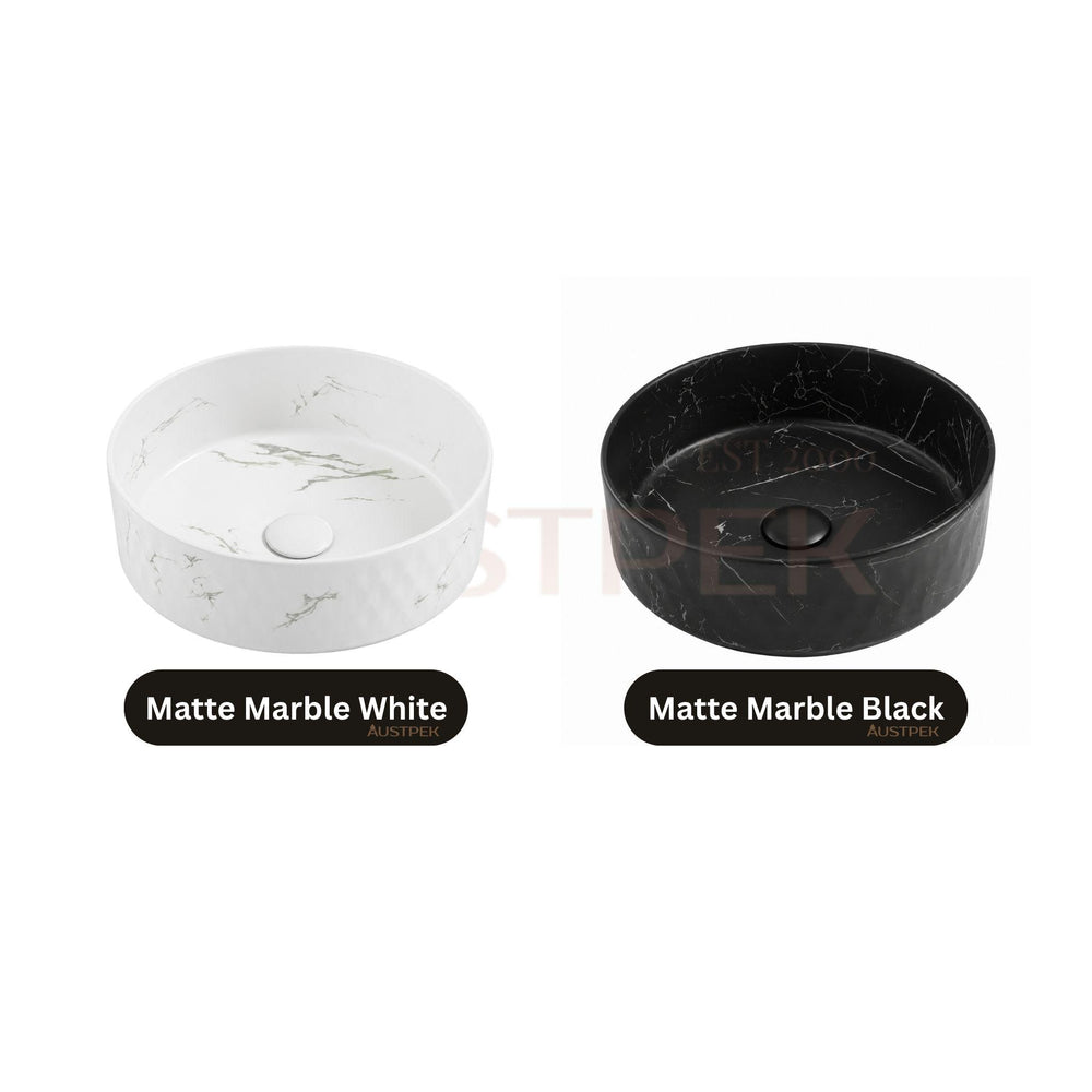 LUKKA OLLIA ABOVE COUNTER BASIN MATTE MARBLE BLACK 345MM