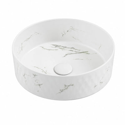 LUKKA OLLIA ABOVE COUNTER BASIN MATTE MARBLE WHITE 345MM